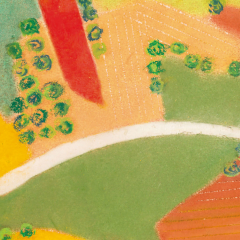 Erwin Wortelkamp, ohne Titel, 2023, Papier, Leinöl, Pigmente, geritzt, herausgelöst, Kreide, 25 x 32,5 cm, Foto: © Erwin Wortelkamp, VG Bild-Kunst 2025